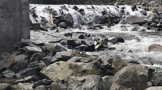 Calligan Creek Hydro weir and fish ladder