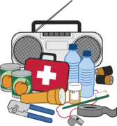 Drawing of emergency preparedness kit