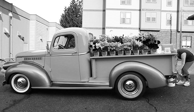 truck with flowers, bridgette, grade 11