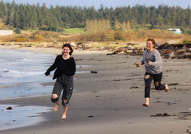 girls running on beach, kaytlin, grade 11