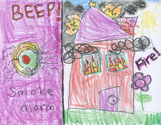 smoke alarm illustration, kyla, Kindergarten