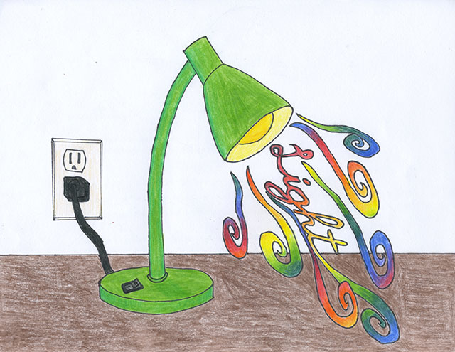 Lamp illustration, marin, grade 6