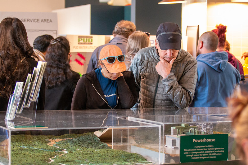 Guests look at the Jackson Hydro display