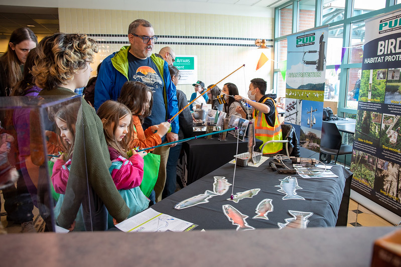 Energy Block Party guests learn about salmon