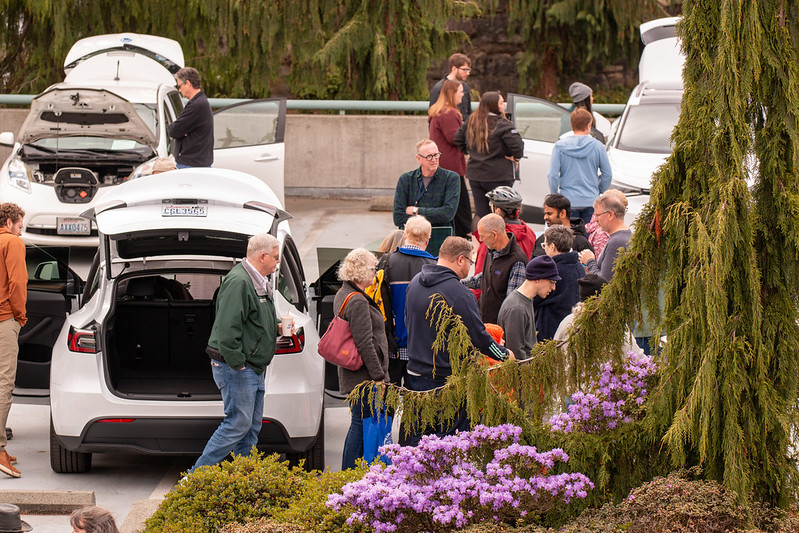 EV enthusiasts explore the car show