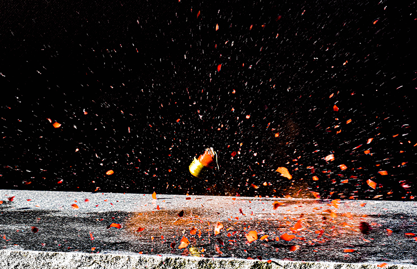 2023 high school photo contest winner - bulb smashing with shards flying