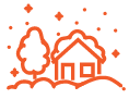 House in snow icon