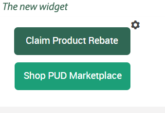 Isang screen shot ng bagong instant rebate button sa MySnoPUD.com