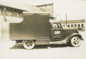 A very boxy electrical service truck from 1936