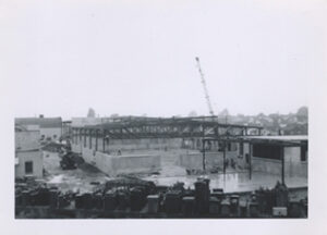 The electric building under construction in 1954