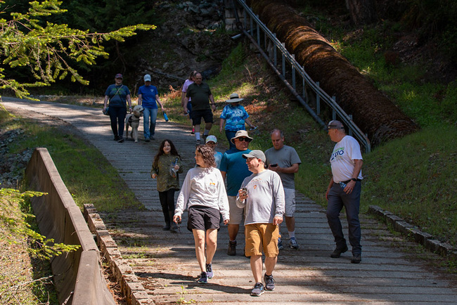 Visitors making their way toward Woods Creek Hydro Project