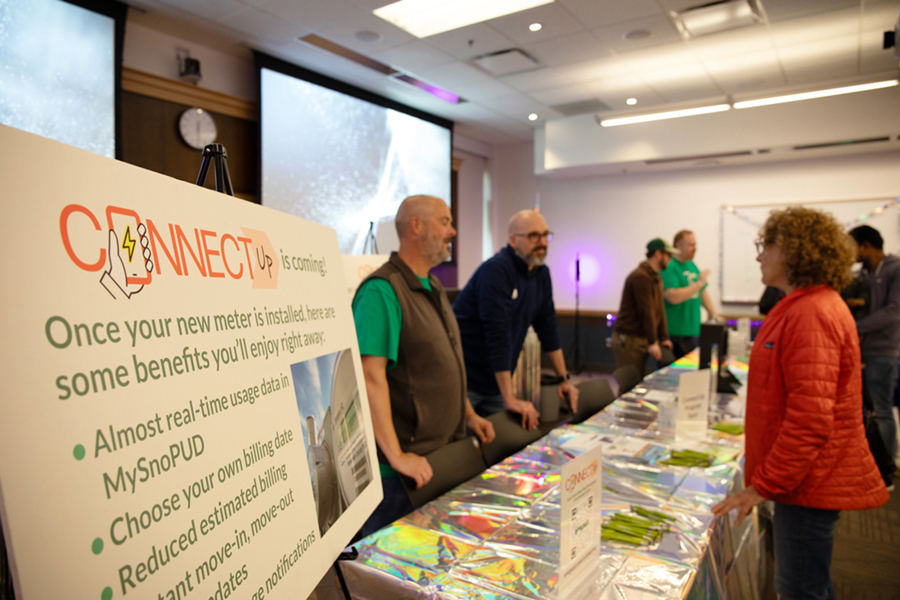 The Connect Up Team table at the Energy Block Party