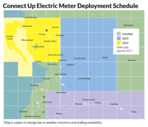 Connect Up Deployment Map with notice that schedule is subject to change
