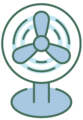 electrical fan spinning