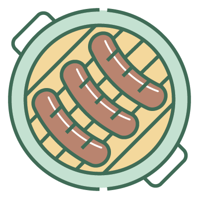 Hot dogs on grill