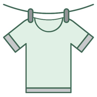Shirt hanging from line