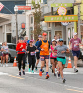 Runners enjoying the morning in Snohomish during the 2023 Run for Warmth