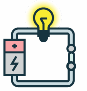 Circuit closing and lighting bulb
