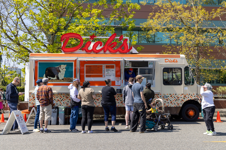Crowd in front of Dick's Food Truck at the Energy Block Party 