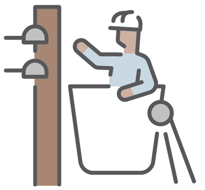 Utility lineman working on infrastructure